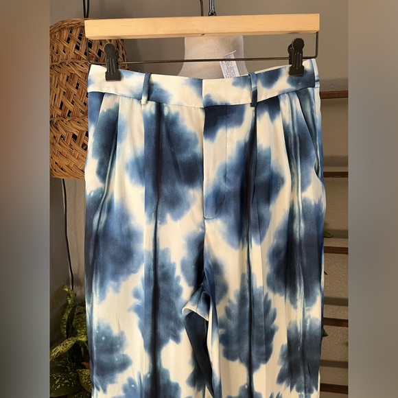 NWT Zara Tie-Dyed Print Wide High Rise Leg Pants Trousers S - Picture 11 of 16